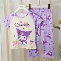 ราคา Sanrio Kuromi Cinnamoroll ชุดนอนผ้าบางฤดูร้อนแขนสั้นน่ารัก2ชิ้นชุดนอน กางเกงขายาว Pakaian Rumahan (21560892979)