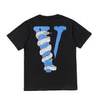 ราคา Summer new style European and American fashion brand VLONE big V python printing men and women casual short sleeved T shirt (22414545516)