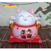 ราคา แมวกวัก แมวนำโชค แมวสไตล์ญี่ปุ่น สูง 3 5 นิ้ว กวักโชคลาภเงินทอง เรียกลูกค้า มี6สี เซรามิค 0201903 x (15815119557)