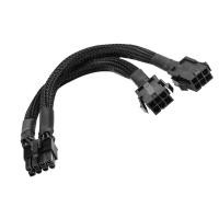 ราคา Dual 6 Pin Female to 8 Pin Male GPU Power Adapter Cable Braided Sleeved 20cm Power Sleeved Cable (22636530086)