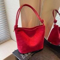 ราคา NatureNectarR กระเป๋าทรงถังแฟชั่นหนังกลับสะพายไหล่ข้าง (23087346553)