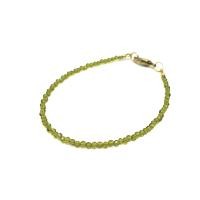 ราคา สร้อยข้อมือ กำไลข้อมือ พลอยเพอริดอท เม็ดขนาด 2 มม เจียกลม Peridot Faceted Beads Bracelet (9574735599)