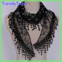 ราคา TrendyTroveE ผ้าคลุมไหล่แฟชั่นสำหรับผู้หญิง1ชิ้นผ้าคลุมไหล่ลูกไม้ลายดอกไม้ (22492317914)