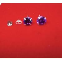 ราคา FONG 225 ต่างหูเงินแท้ 92 5 เพชร CZ ขนาด 2 8 มม ขาว ชมพู ดำ ม่วง (22967930543)