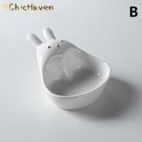 ราคา ChicHaven จานชามเซรามิคสามมิติลายกระต่ายการ์ตูนน่ารักสุดๆจานชามใส่อาหารกระต่ายขาว (22910652486)
