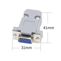 ราคา หัวประกอบ VGA DB15 Male Female head 3 rows 15 pins welding head metal shell connector computer video interface VGA plug (21097744669)