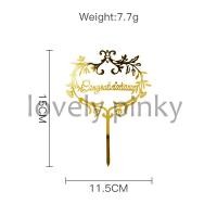 ราคา พร้อมส่ง ป้ายปักเค้ก ป้ายcongrats ป้ายอะคริลิคปักเค้ก (21520300053)