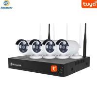 ราคา 4CH Tuya Wireless NVR Kits CCTV Wi Fi Security system Real Plug and Play outdoor Home Survillance kits Tuya App smart view on cellphone AS TY801KH (5487442603)