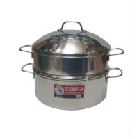 ราคา ZEBRA หม้อนึ่งชุดซึ้ง 3 ชิ้น Cheffy II 30 ซม ปัดเงา ตราหัวม้าลาย ใช้กับเตาไฟฟ้าได้ (21783428377)