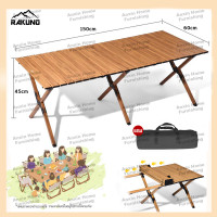 ราคา RAKUNO โต๊ะแคมป์ปิ้ง อลูมิเนียม โต๊ะตั้งแคมป์ แบบพกพา ม้วนเก็บได้ โต๊ะพับกลางแจ้ง โต๊ะพับแคมป์ปิ้ง โต๊ะสนาม แคมป์ โต๊ะเเคมป์ปิ้ง โต๊ะพับได้ โต๊ะพับเก็บได้ โต๊ะปิคนิค โต๊ะพับแคมปิ้ง (23095714441)