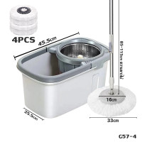 ราคา ไม้ถูพร้อมถังปั่น ตัวถัง 2 ระบบ ซักทำความสะอาดและปั่นแห้ง ถังถอดออกได้ การออกแบบล้อ ทำความสะอาดง่าย เร่งการคายน้ำ หัวผ้าไฟเบอร์ พร้อมจัดส่งในไทย (22873023417)