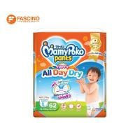 ราคา MAMY POKO Pants Happy All Day Dry กางเกงผ้าอ้อมเด็ก ไซส์ L จำนวน 62 ชิ้น (23042235576)