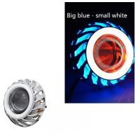 ราคา New Product free Shipping Motorcycle Angel Eye Headlights Motorcycle 12V 85V Projector Head Light Hi Lo Beam LED Angel Devil Eye Red Blue (22582235830)