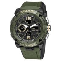 ราคา Jam Tangan SPORT นาฬิกาผู้ชาย smael กันน้ำนาฬิกาควอตซ์แสดงผลดิจิตอลจับเวลาแบบอนาล็อกนาฬิกาแฟชั่นสีเขียวส้ม8039นาฬิกาข้อมือสำหรับผู้ชาย (23072245301)
