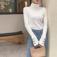 ราคา เสื้อไหมพรมคอเต่าสวมหัวแมทช์ลุคง่ายใส่ช่วงฤดูใบไม้ผลิสำหรับผู้หญิงเสื้อรัดรูปแบบสั้นรัดรูปเสื้อตัวในผ้าถักแขนยาวแหวกข้างใส่ด้านในเสื้อตัวในตัวเล็ก (21938737921)