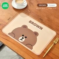 ราคา แผ่นรองจาน Line Friends ของแท้ 100 เสื่อวัสดุ PP ป้องกันการลวก ที่รองแก้ว ผ้าปูโต๊ะกันน้ำมันกันน้ำล้างทำความสะอาดได้สำหรับเด็ก กันลื่น ของขวัญวันเกิด BROWN CONY SALLY CHOCO LFB63 (22788838958)
