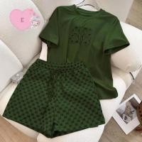 ราคา Summer new Korean style casual suit for women embroidered short sleeve shorts two piece suit (22504262045)