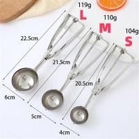 ราคา ที่ตักไอศครีมสแตนเลส ที่ตักไอติม ที่ขูดไอศครีม Ice Cream Scoop ขนาด 4 5 6 cm G2833 (22940132382)