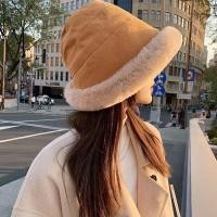 ราคา Hot Sale FunFindsS หมวกแฟชั่นฤดูหนาวผ้ากำมะหยี่นุ่มหนาหมวกชาวประมงหมวกแฟชั่นผู้หญิงกันลมหมวกปานามา (22923642015)