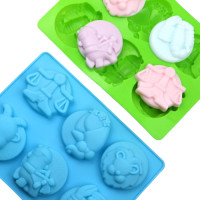 ราคา โมล Mold แม่พิมพ์ซิลิโคน ทำวุ้น ขนม สบู่ งานdiy รูป 12 ราศี พิมพ์สีชมพู (22435930708)