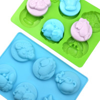 ราคา โมล Mold แม่พิมพ์ซิลิโคน ทำวุ้น ขนม สบู่ งานdiy รูป 12 ราศี พิมพ์สีชมพู (22436042249)