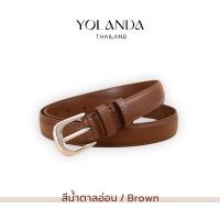 ราคา Yolanda เข็มขัดหนังอย่างดี เข็มขัดผู้หญิง Belt อะไหล่เงิน ยาว 105 ซม สีเอิร์ธโทน สไตล์เกาหลี FF1601 (22761686878)