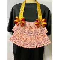 ราคา พวงมาลัยธนบัตร P6 แบบพัด 11 ซอง ซองเปล่า ใส่ได้ตั้งแต่ 20 บาทถึง 1000 บาทสายคล้องคอเป็นสายดิ้นทองประดับพลอยสวยงามค่ะ (22201886002)