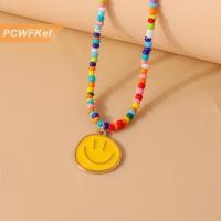 ราคา PCWFKef โบฮีเมียนหน้ายิ้มทรงกลมน่ารักสร้อยคอลูกปัดสำหรับผู้หญิงเด็กผู้หญิงสร้อยคอจี้รูปรอยยิ้มสำหรับเด็กบุคลิกภาพของขวัญวันเกิด (22793124779)