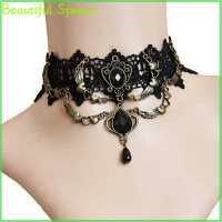 ราคา Beautiful สร้อยคอโชกเกอร์คริสตัลแบบกอธิคสุดเซ็กซี่สร้อยคอโชกเกอร์คอลูกไม้สีดำวินเทจวิคตอเรียผู้หญิง (22256185845)