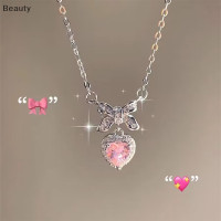 ราคา beauty สร้อยคอคริสตัลเพทายรูปโบว์และหัวใจสีชมพูสำหรับสุภาพสตรีแฟชั่นสุดหรูสำหรับสุภาพสตรี (22607444870)