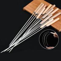 ราคา PQS 10PCS ไม้เสียบบาร์บีคิว Outdoor Portable BBQ เหล็กเสียบปิ้งย่าง เหล็กเสียบบาร์บีคิว (23042846318)