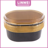 ราคา LINWEI 10pcs อลูมิเนียมฟอยล์อบถ้วยความร้อนทนเค้กถ้วยแม่พิมพ์พร้อมฝาคัพเค้ก (22421905645)
