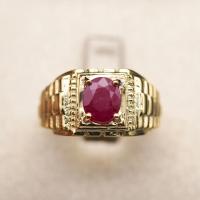 ราคา แหวนทับทิม Natural Ruby สีชมพูแดง จากประเทศโมซัมบิก ตัวเรือนเงินแท้ 92 5 ชุบทอง ไซส์นิ้ว 60 หรือเบอร์ 9 US (21804492301)
