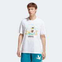 ราคา adidas ไลฟ์สไตล์ เสื้อยืดพิมพ์ลาย adidas Adventure ผู้ชาย สีขาว HZ1145 (22434763021)