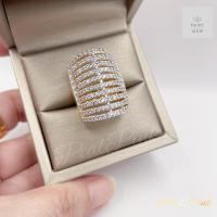 ราคา แหวนเพชรแถวเรียงหน้ากว้างสิบแถว ขนาดฟรีไซส์ปรับขนาดได้ที่ท้องแหวน (22876053905)
