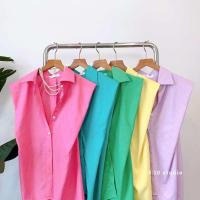 ราคา เสื้อแขนล้ำ คอปก ผ้าฝ้าย สีฟอกสวย เลื่อนดูงานจริงได้เลยค่ะ (22849582808)