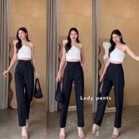 ราคา Lady pants กางเกงขากระบอกเอวสูง แต่งกระดุมหน้า (23031600528)