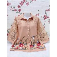 ราคา เสื้อสาวอวบ งานปักผ้าลินินแต่งลูกไม้ อก50 52 กระดุมหน้าใส่สะดวก แบบทันสมัยใส่ได้หลายโอกาส (22857244676)