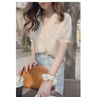 ราคา เสื้อเชิ้ต ลายจุด คอวี สไตล์เกาหลี E12 (3367064870)