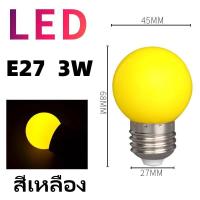 ราคา 1 100หลอด หลอดปิงปอง หลอดสี LED 3W ขั้วE27 หลอดไฟปิงปอง หลอดไฟสี เป็นPVCตกไม่แตก (23028335675)