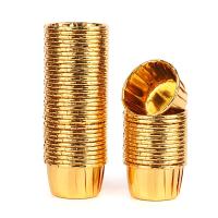 ราคา MIANZE4 กระดาษห่อคัพเค้กกระดาษฟอยล์ขนาดเล็ก50ชิ้นถ้วยอบคัพเค้กสีเงินทอง (22573686169)