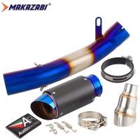 ราคา 2 5นิ้ว63มม สำหรับ HONDA CB650F CBR650F 2014 2023 CBR650R CB650R 2019 2023ระบบไอเสียมอเตอร์ไซค์ท่อเชื่อมกลางท่อไอเสียหนีท่อไอเสียที่ดัดแปลง CB 650F CB 650R คาร์บอนไฟเบอร์ Motify Exhuast CBR 650R 650f 