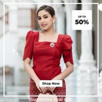 ราคา เสื้อผ้าไหม คอเหลี่ยม ช่วงอกระบาย ยกช่อสุดหรูหรา แต่งปลายแขนเว้า เอวปล่อย เสื้อผ้าไหมผู้หญิง สวย เรียบหรู สินค้าคุณภาพ (21393717721)