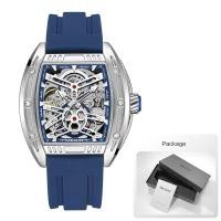 ราคา MEGIR นาฬิกากลไกสปอร์ตทหารสำหรับกันน้ำผู้ชายอะนาล็อกนาฬิกาข้อมืออัตโนมัติสีกรมท่าสายที่ตกแต่งเค้กซิลิโคนสีฟ้าหน้าปัดด้านหลัง (21334266118)