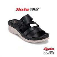 ราคา Bata บาจา Comfit รองเท้าเพื่อสุขภาพ แบบสวม เสริมส้นสูง 1 นิ้ว สำหรับผู้หญิง สีเบจ 6018169 สีดำ 6016169 (22980076323)