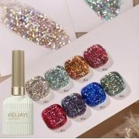 ราคา พร้อมส่ง ชุด 8 สี สีเจลโทนกลิตเตอร์แน่นๆ กากเพชร แบน Xeijayi ขนาด 15ml (22947458283)