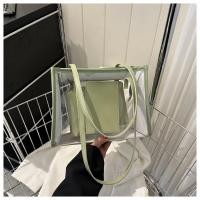 ราคา แฟชั่นอินเทรนด์โปร่งใสความจุขนาดใหญ่กระเป๋าถือผู้หญิง 2023 สไตล์ใหม่ Jelly Bean ไหล่เดี่ยว Beach Tote Bag (22204988762)