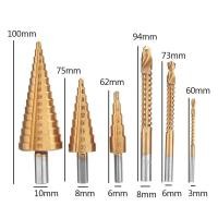 ราคา 6ชิ้น ดอกสว่าน ทรงเจดีย์ ดอกสเต็ป เคลือบไทเทเนียม ขนาด 4 32 มม 3 4 HHS Step Drill Titanium Size 4 32mm เจาะขยาย คว้านรู เคลือบไทเทเนี่ยม ดอกเล็กให (20823880951)