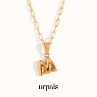 ราคา URPALS สร้อยจี้ตัวอักษร สร้อยคอชื่อเล่น ตัวเรือน Stainless ชุบทอง 18K ใส่อาบน้ำ ออกกำลังกายได้ (23140457867)