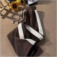 ราคา กางเกงขาม้าขาตรงสำหรับผู้หญิงกางเกงลูกฟูกทรงหลวมอเมริกาแบบย้อนยุคฤดูหนาว (20413139543)